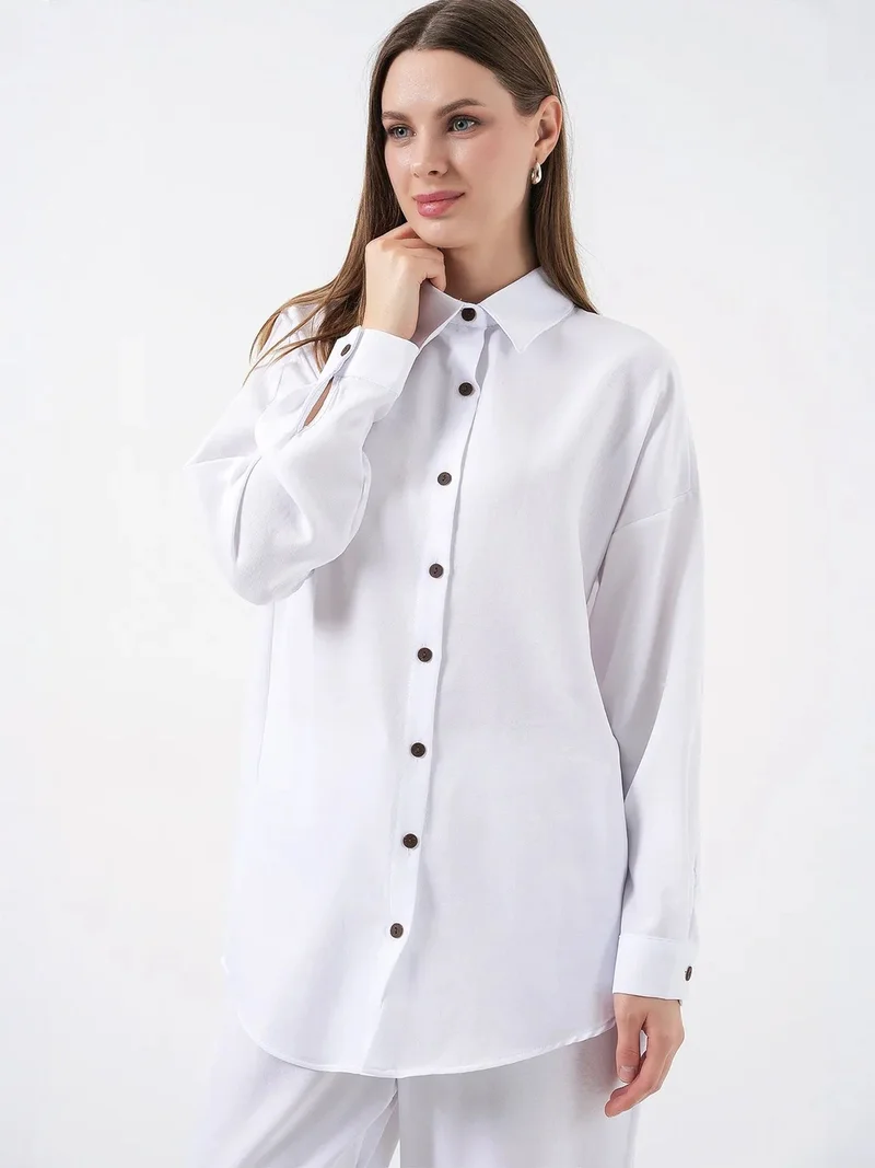 BIG DART BDART Linen Blend Long Sleeve Shirt and Pants Co-ord Set